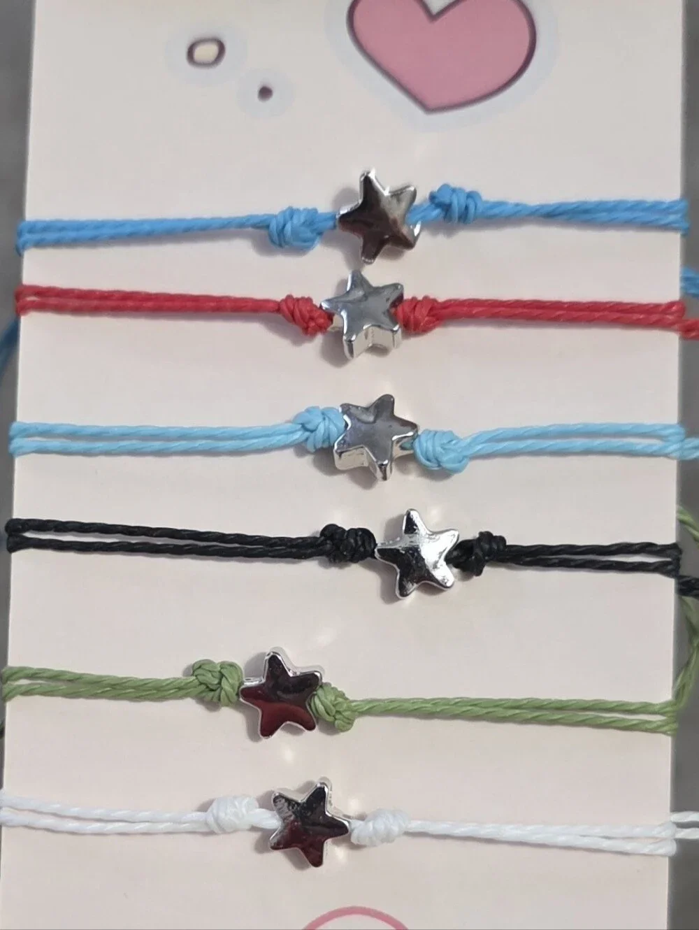 Kids Star Charm Adjustable Cord Bracelets - Multicolor Pack